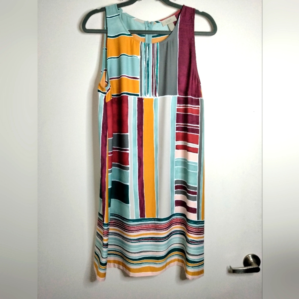 Loft (Size L) Multicolored Geometric Pattern Slee… - image 1